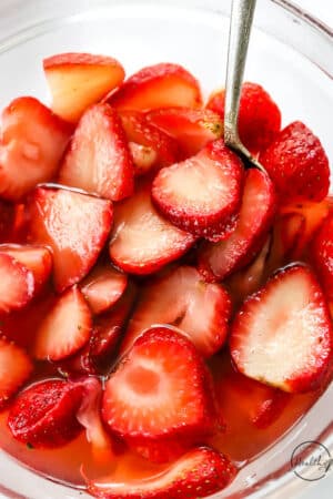Macerated Strawberries closeup
