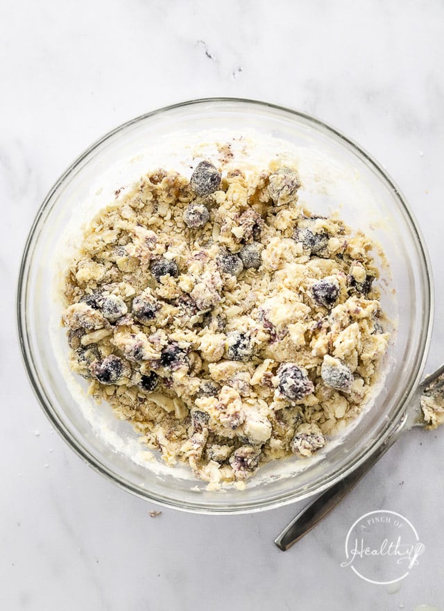 Mixed scone dough in mixing bowl-2