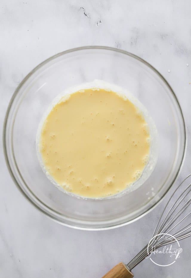 Wet ingredients mixed in mixing bowl-2