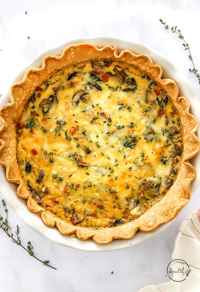 styled baked vegetarian quiche