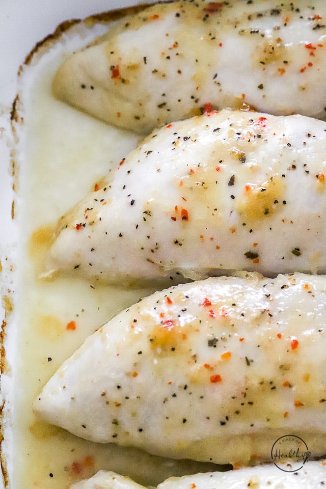 Italian dressing chicken shot closeup