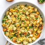 Tofu Fried Rice in a pan