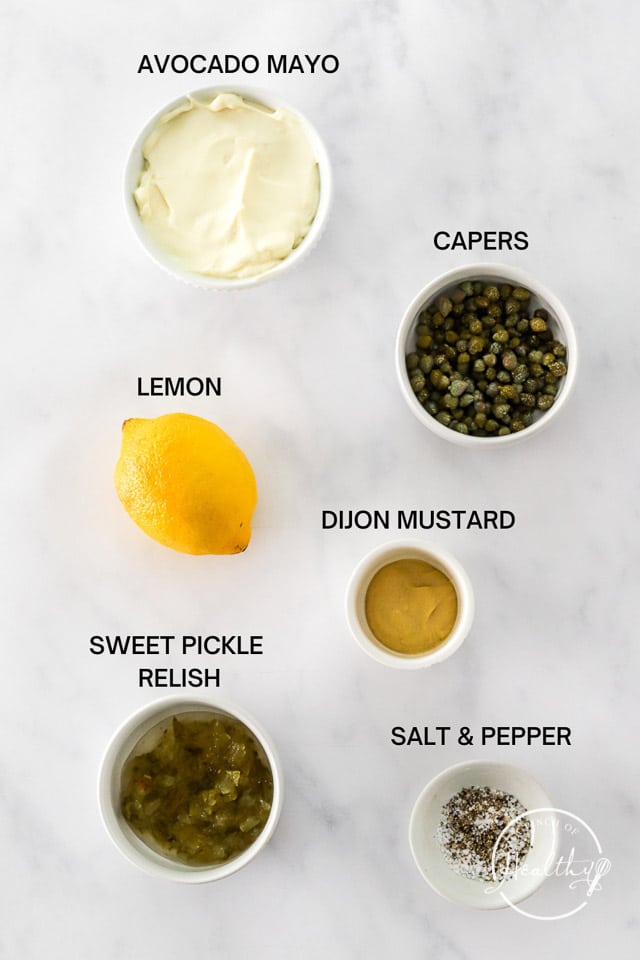 ingredients with label text on white surface