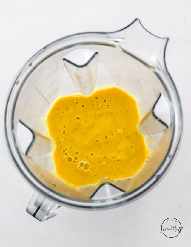 blending sauce in a blender