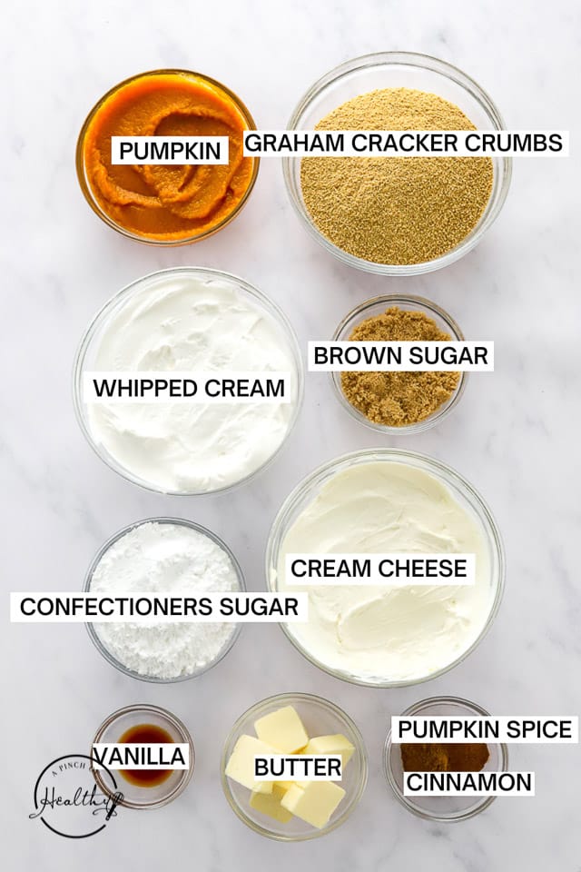 ingredients on white surface with label text