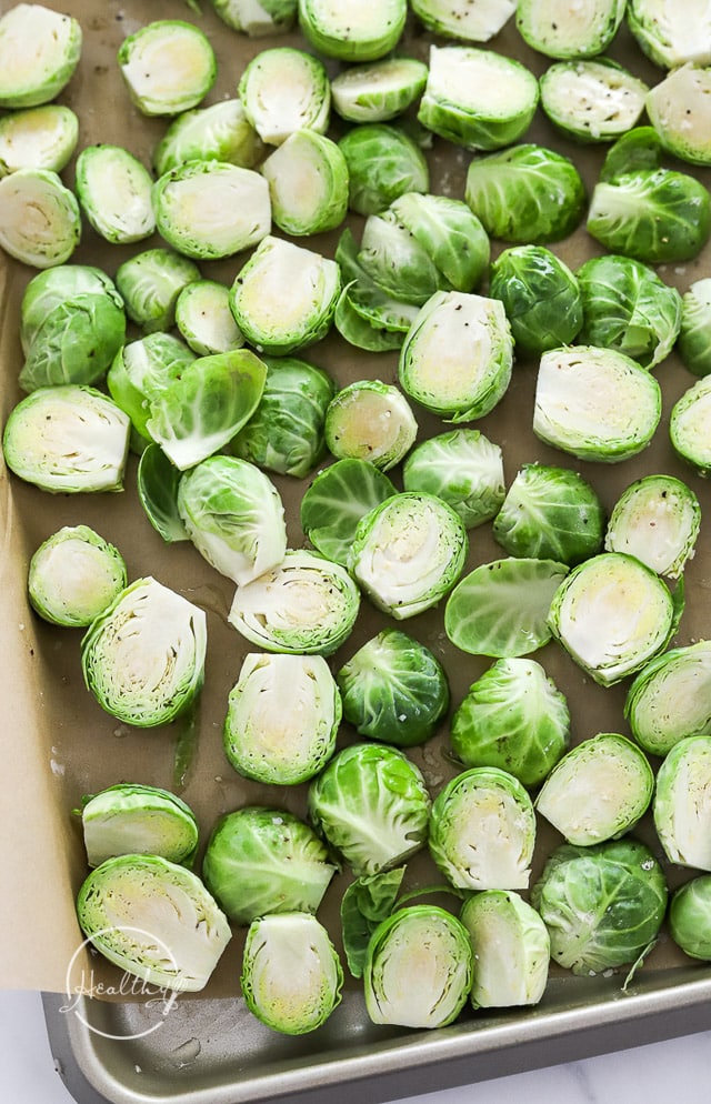 seasoned uncooked Brussels sprouts