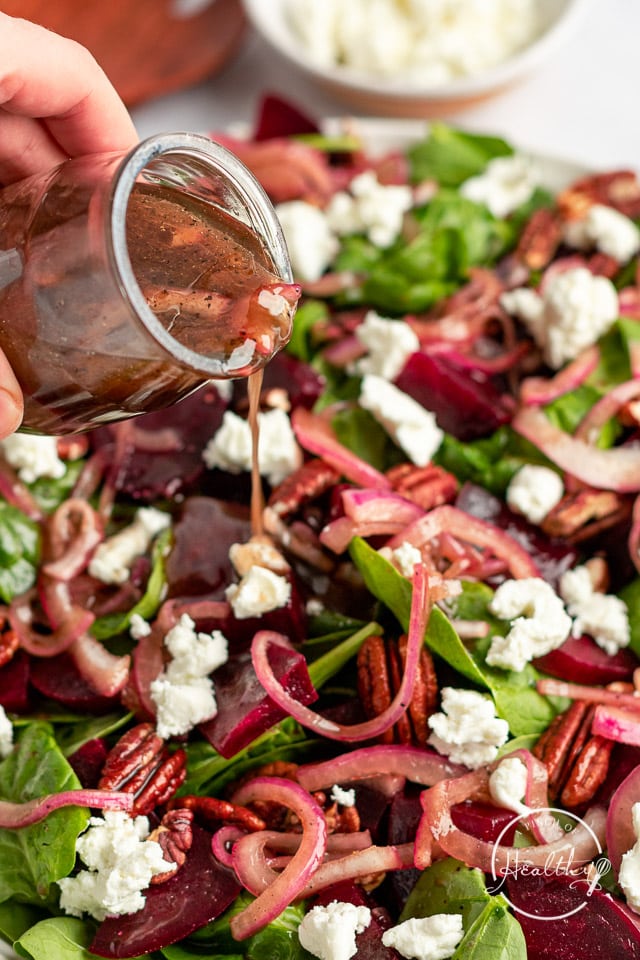 Beet Salad with Goat Cheese and Pecans
