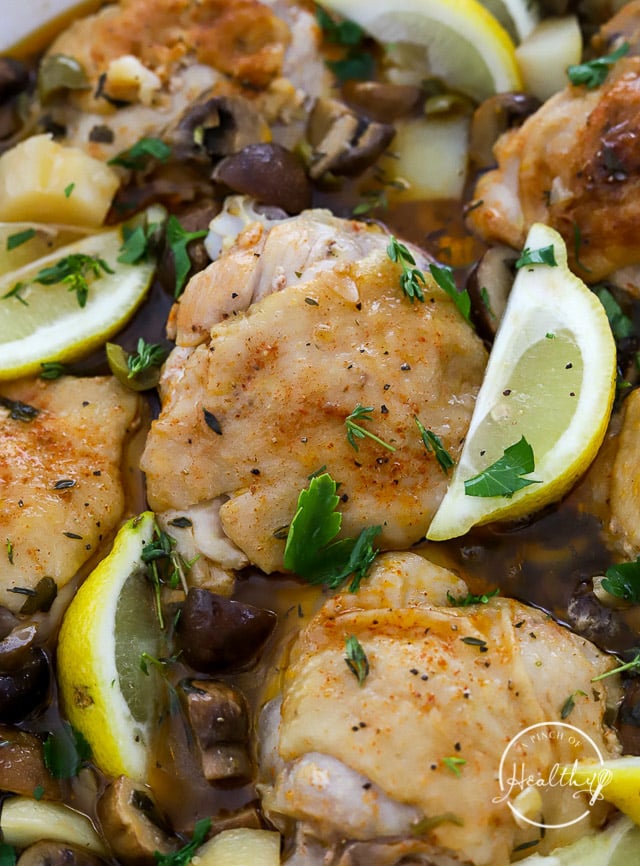 Final Braised Chicken Thighs closeup