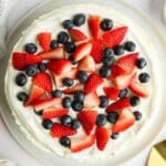 No bake cheesecake with berries on top.
