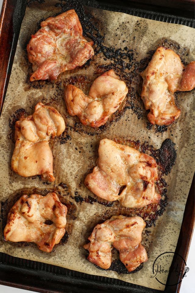 Chicken after being marinated and baked for Asian Chicken Salad.