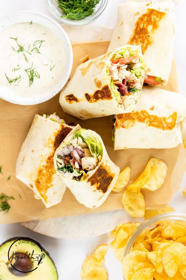 Chicken Ranch Wraps - A Pinch of Healthy