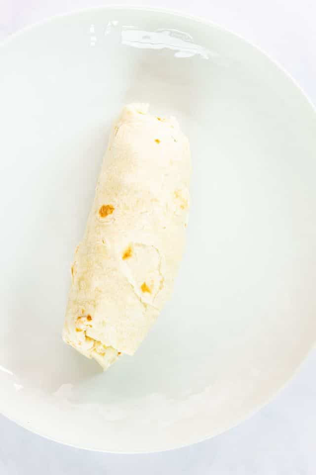 Rolled up chicken ranch wrap.