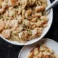Marry Me Shrimp Pasta in a white bowl.